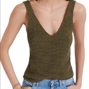 Madewell Knit Tank Olive Green